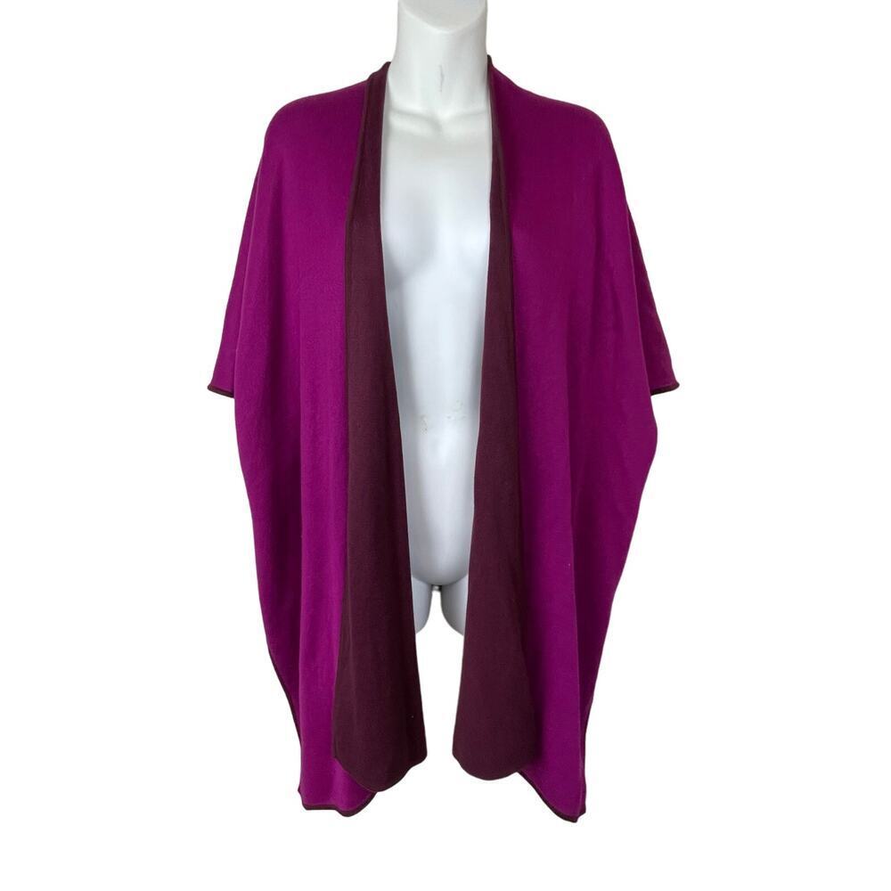 NWT Chico's Reversible Runana Button Covering Sweater Poncho Pink‎ Size S/M